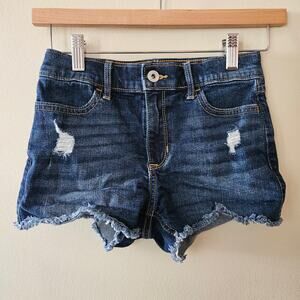 Abercrombie Kids Shortie Short Size 11/12 High Rise Denim Distressed Cutoff